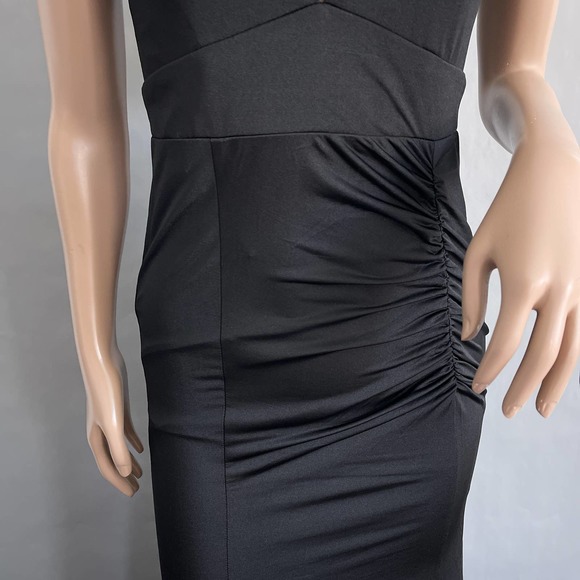 Lulus Dress Women S Tenth Avenue Black Ruched Halter Maxi Formal Event Maxi NWOT - Picture 5 of 13